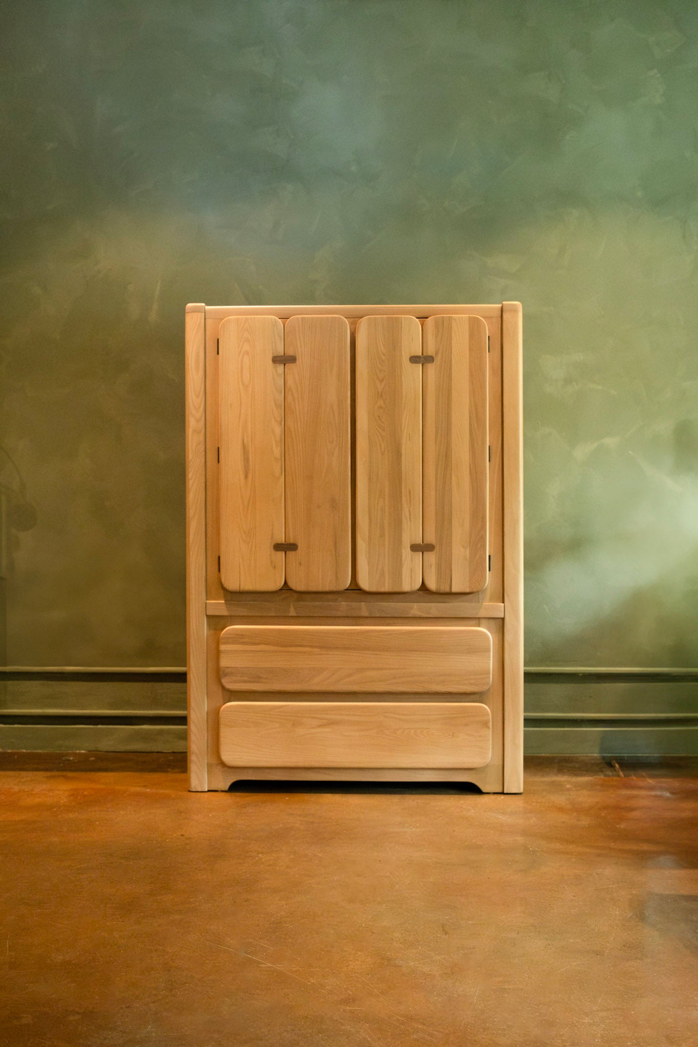 1980s Stanley Highboy Armoire Dresser, Banded Walnut, Professionally Refinished