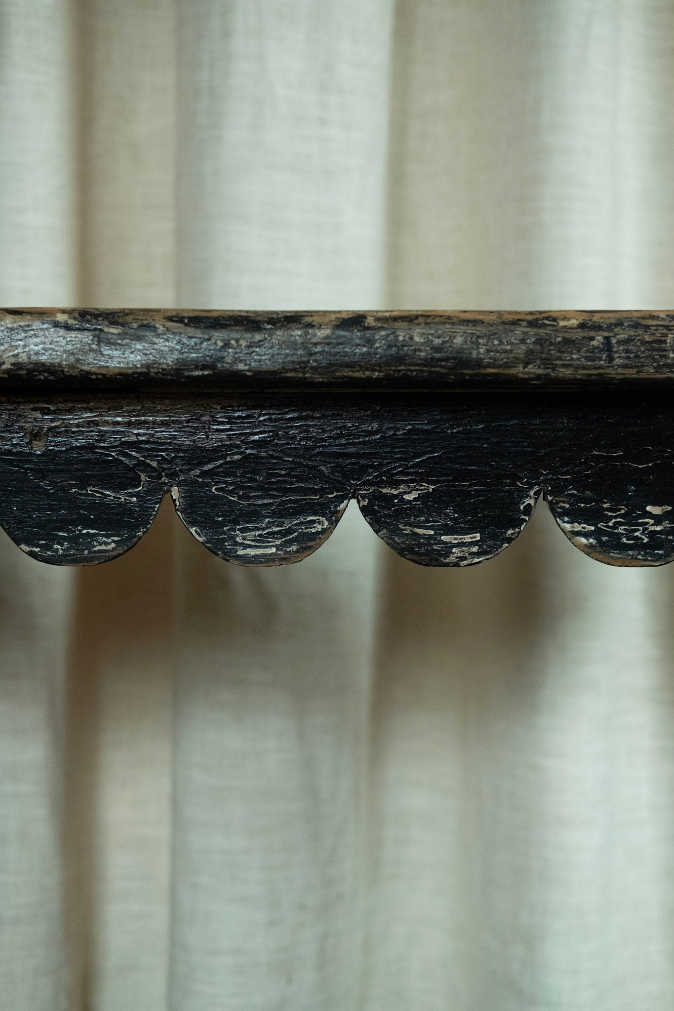 Primitive Scalloped Console Table