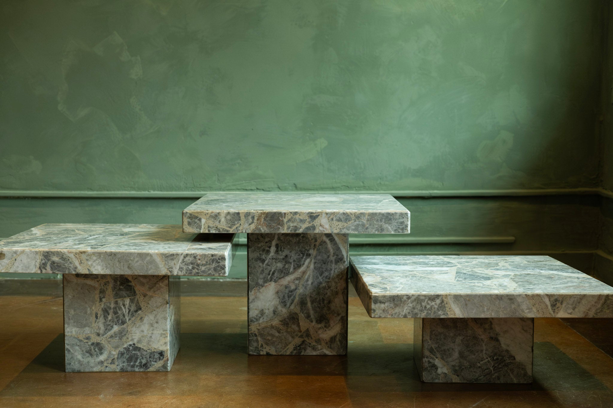 1970s (3) Italian Marble Nesting Tables