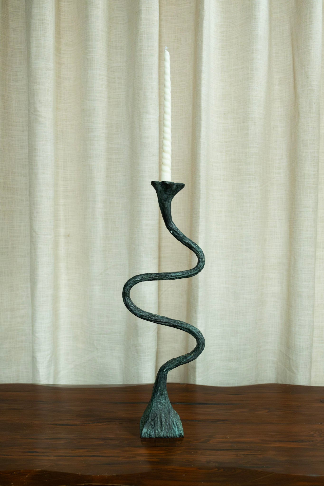 Post Modern Hand Forged Squiggle Candlestick