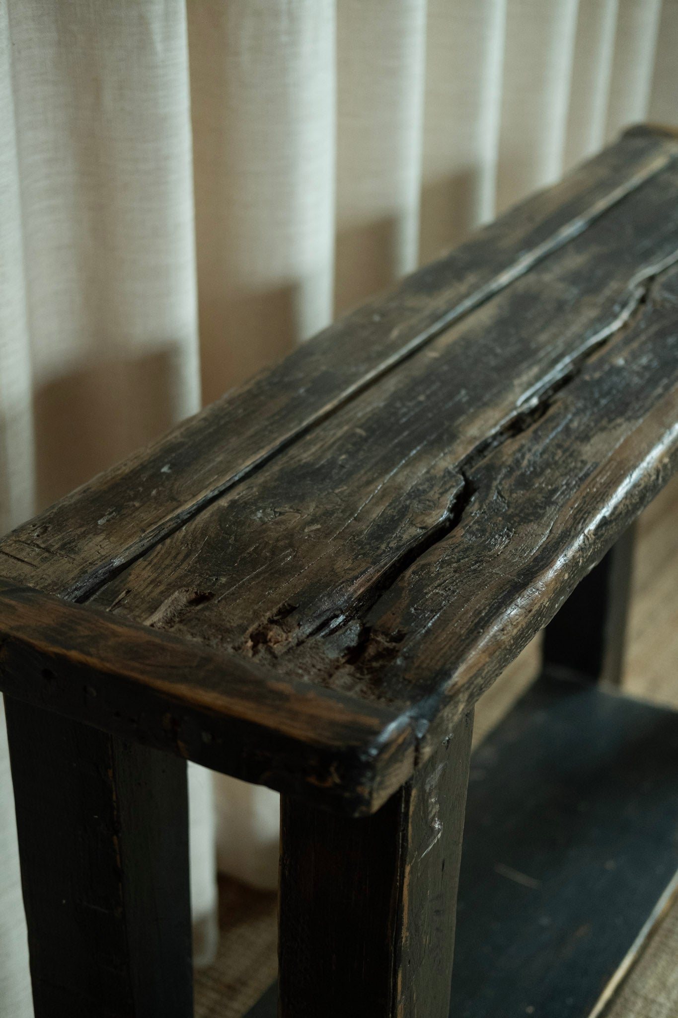 Primitive Scalloped Console Table