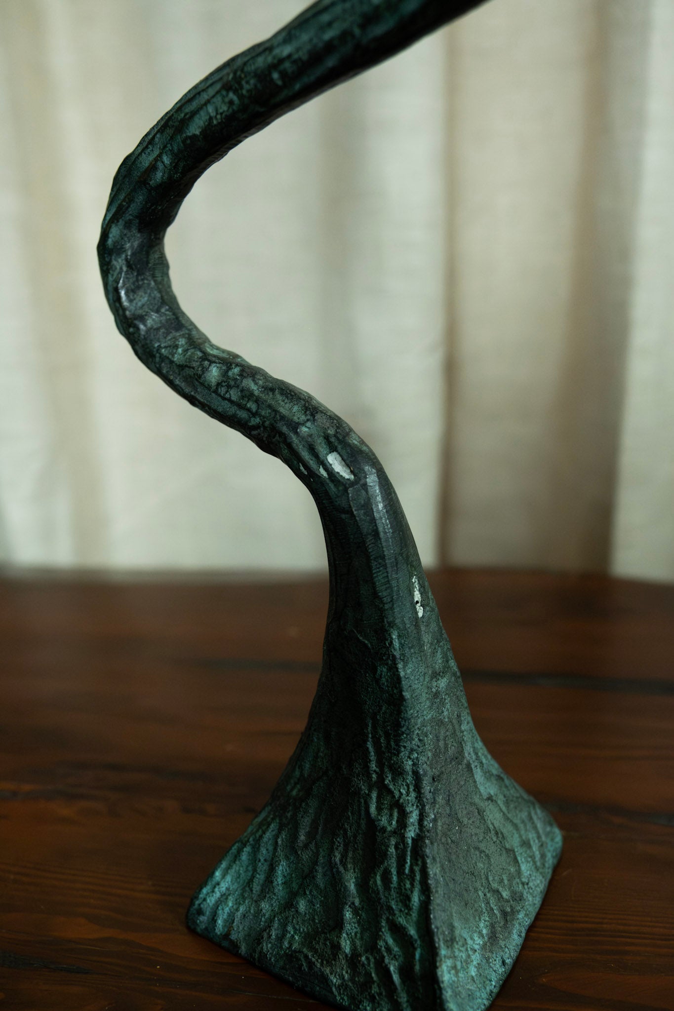 Post Modern Hand Forged Squiggle Candlestick