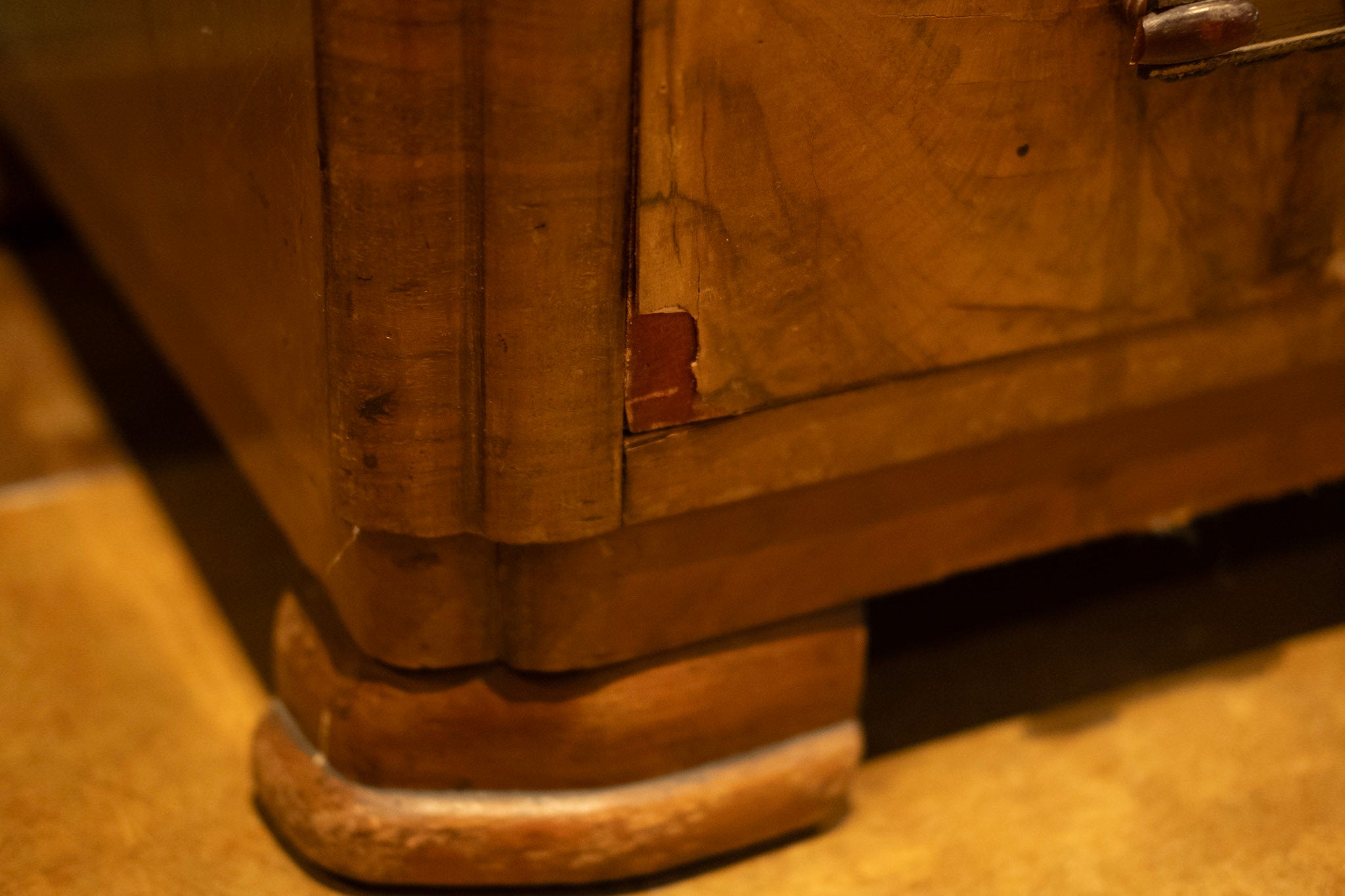 1920s Petite Art Deco Burl Wood Armoire