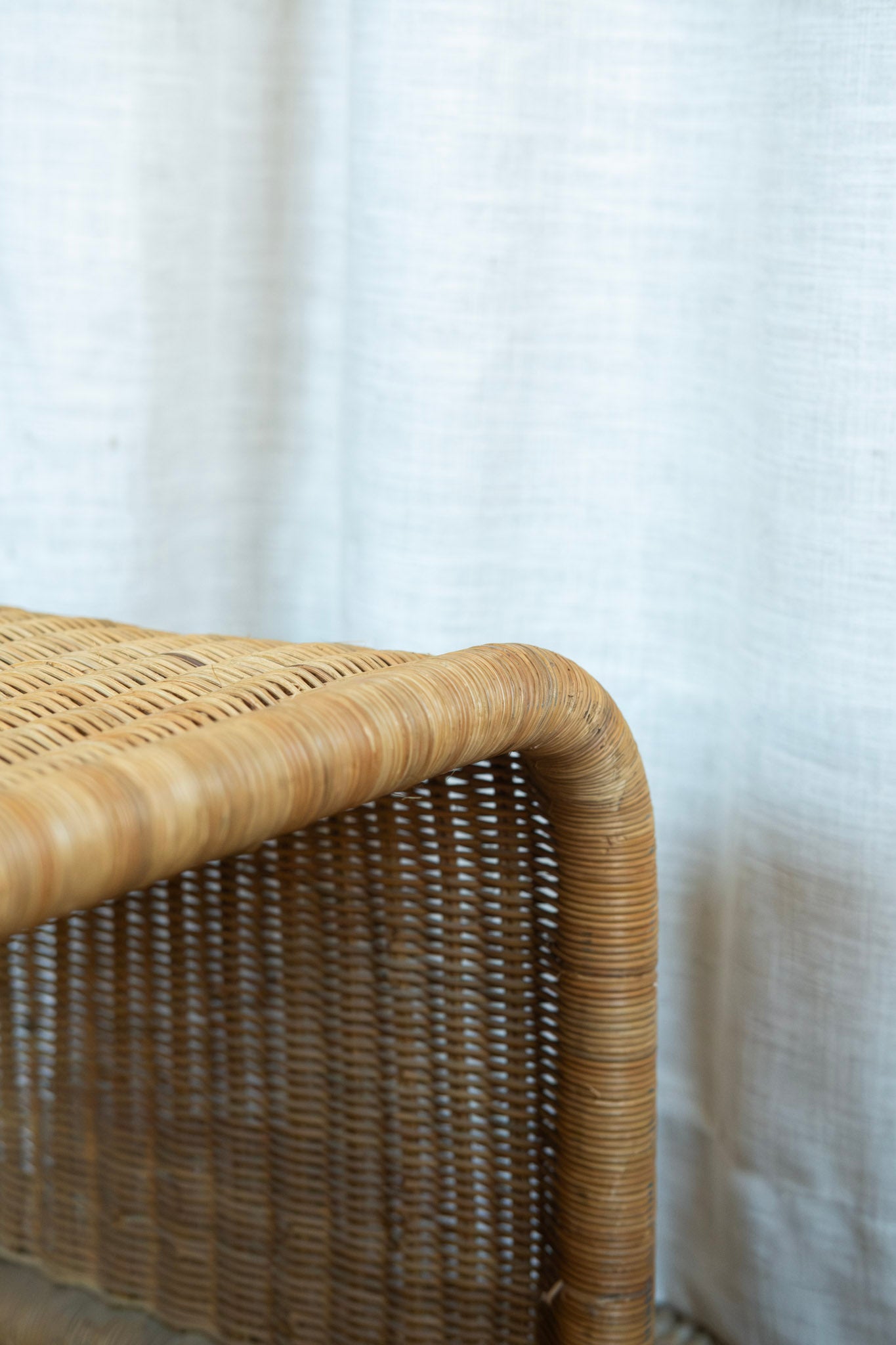 1960s Sculptural Wicker Coffee Table/Bench