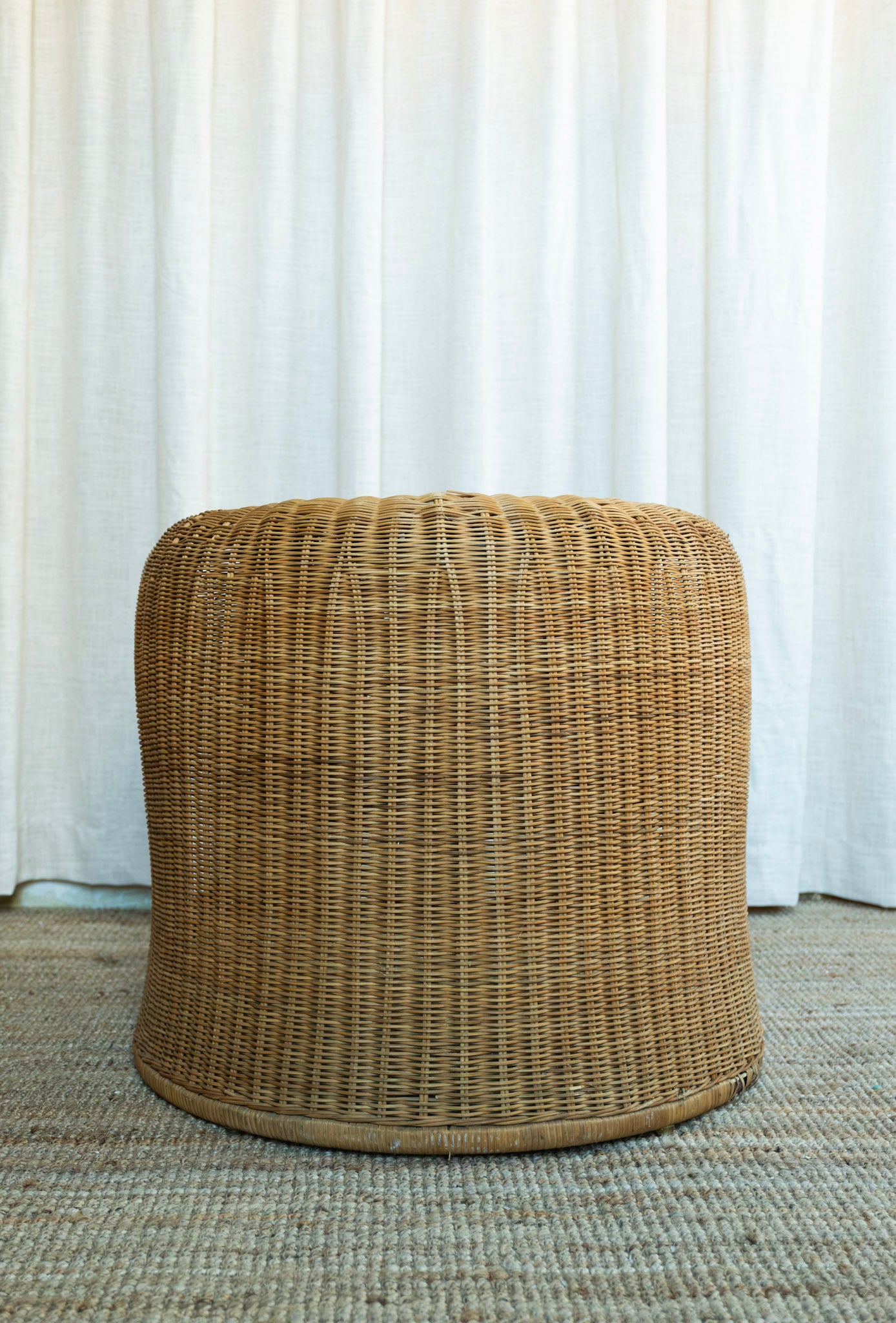 1960s Sculptural Wicker Armchair with Floating Seat