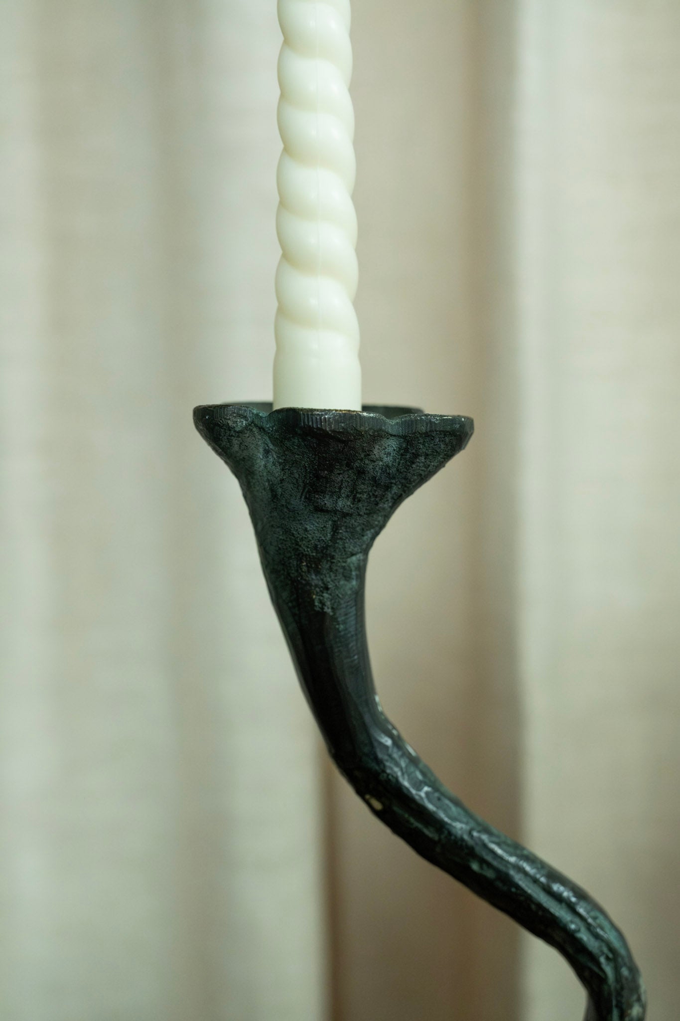 Post Modern Hand Forged Squiggle Candlestick