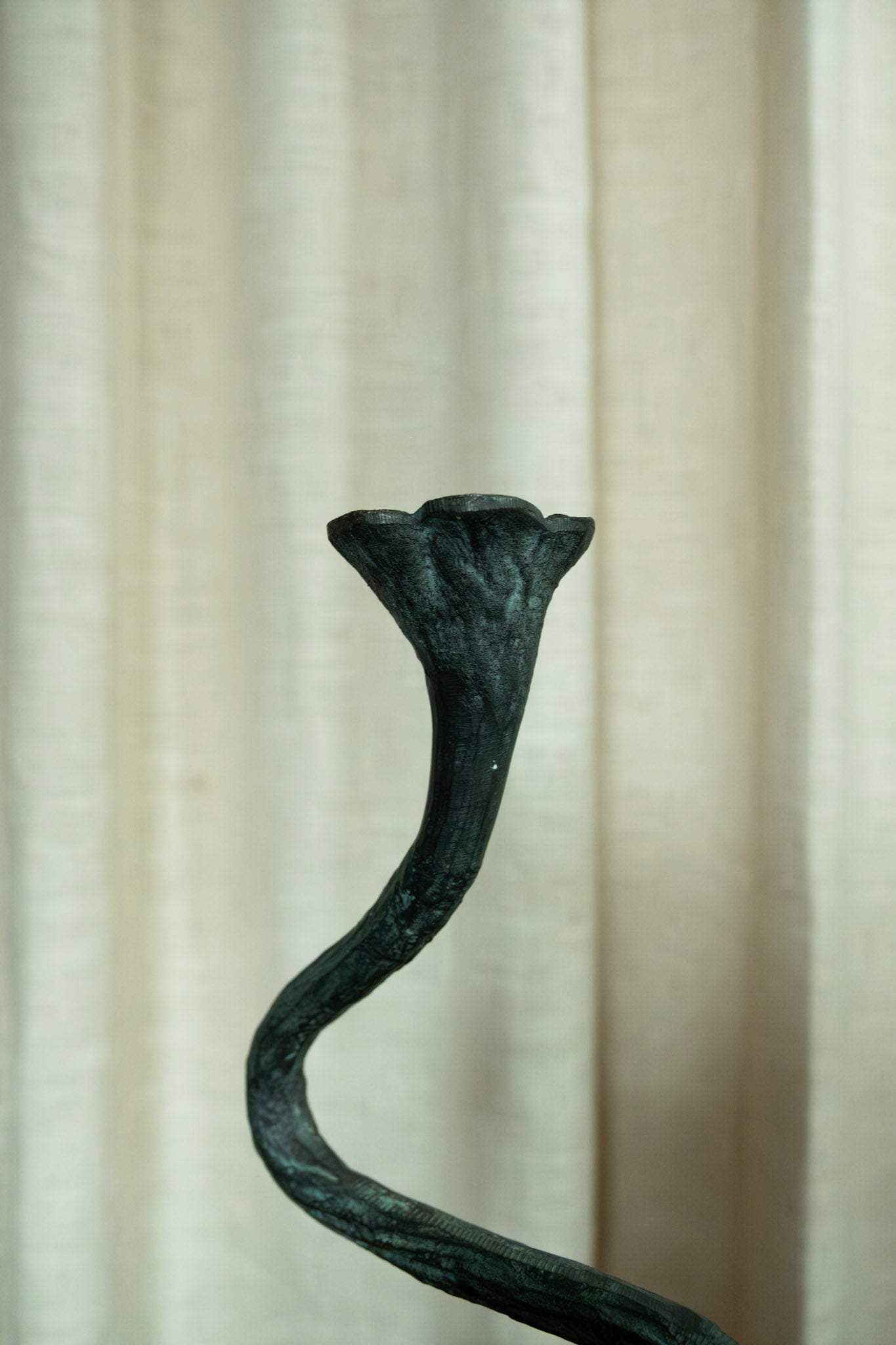 Post Modern Hand Forged Squiggle Candlestick