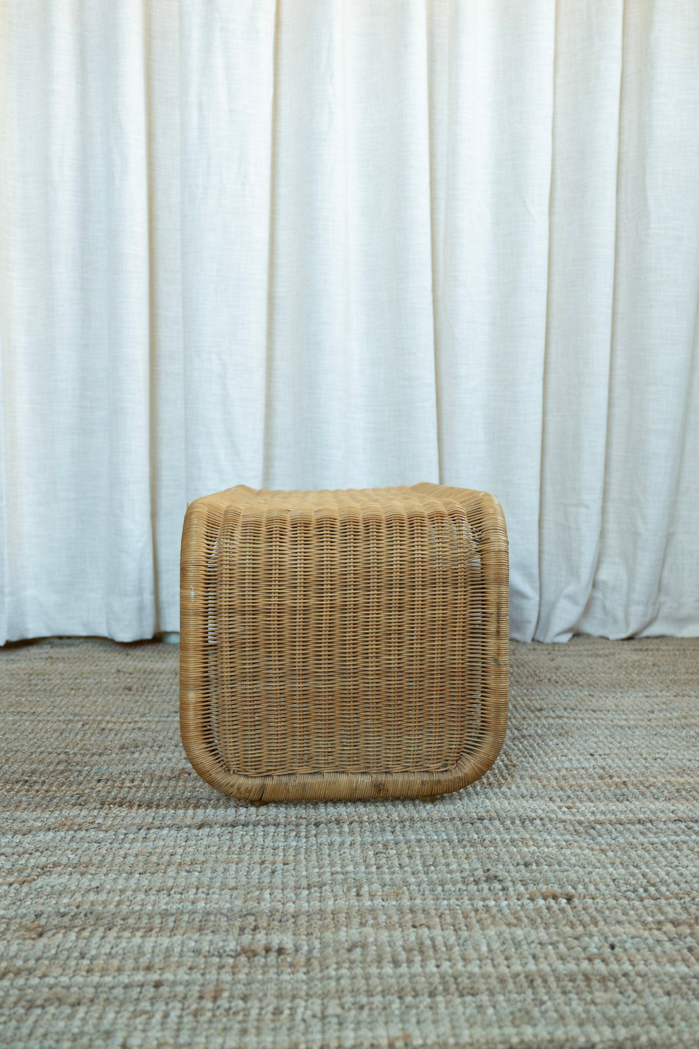 1960s Sculptural Wicker Coffee Table/Bench