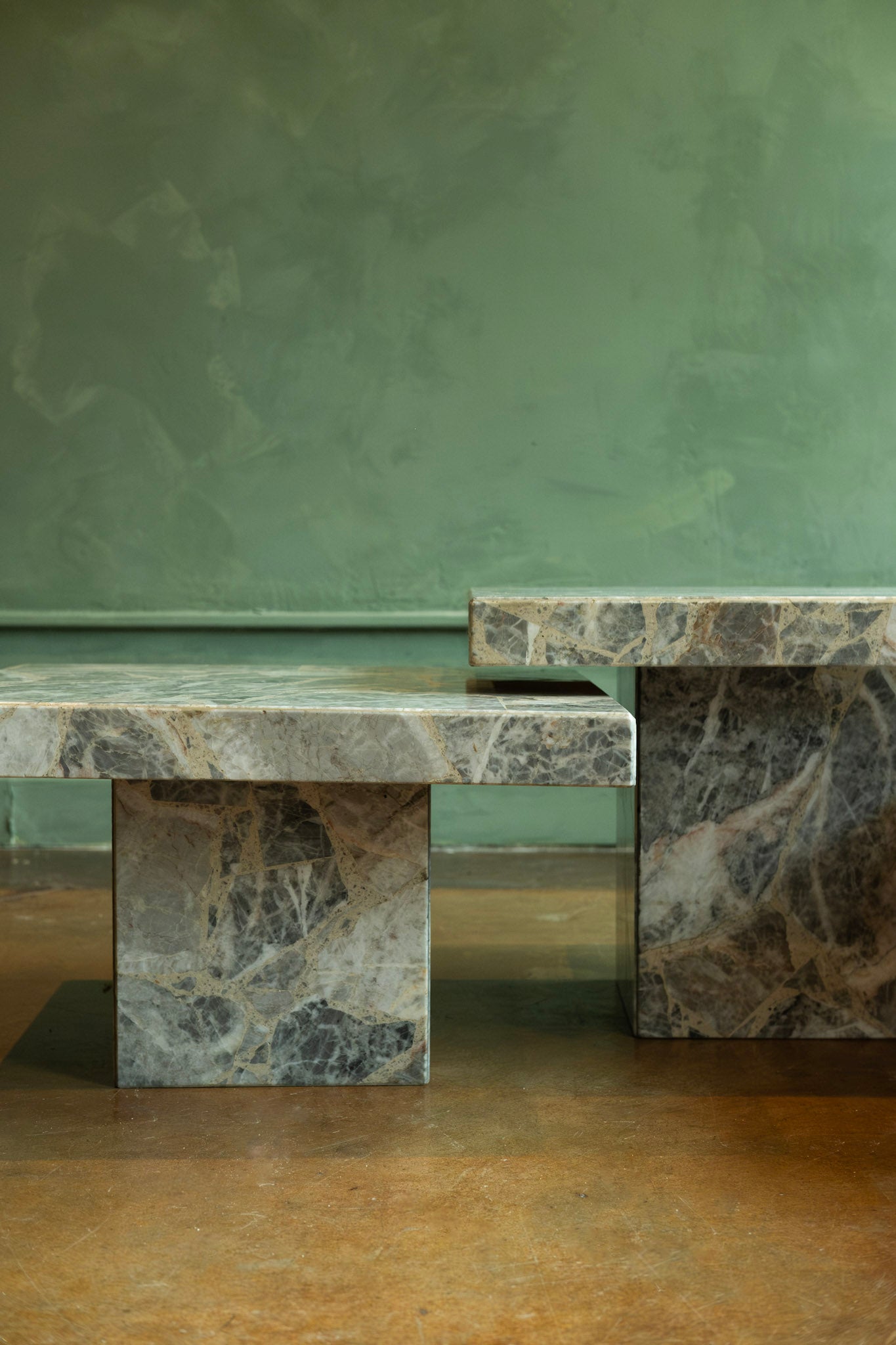 1970s (3) Italian Marble Nesting Tables