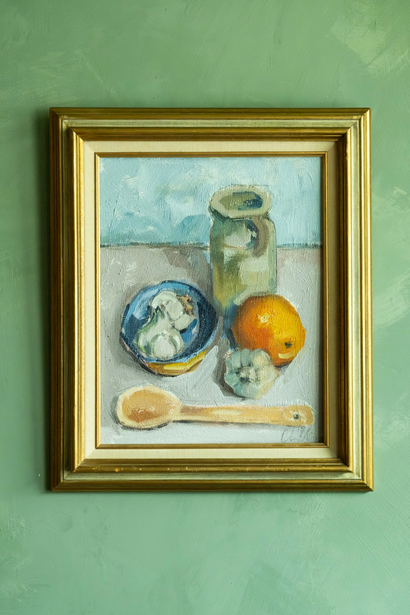 Still Life Painting VI by Chanel Kruezer in Vintage Frame 11" x 14"