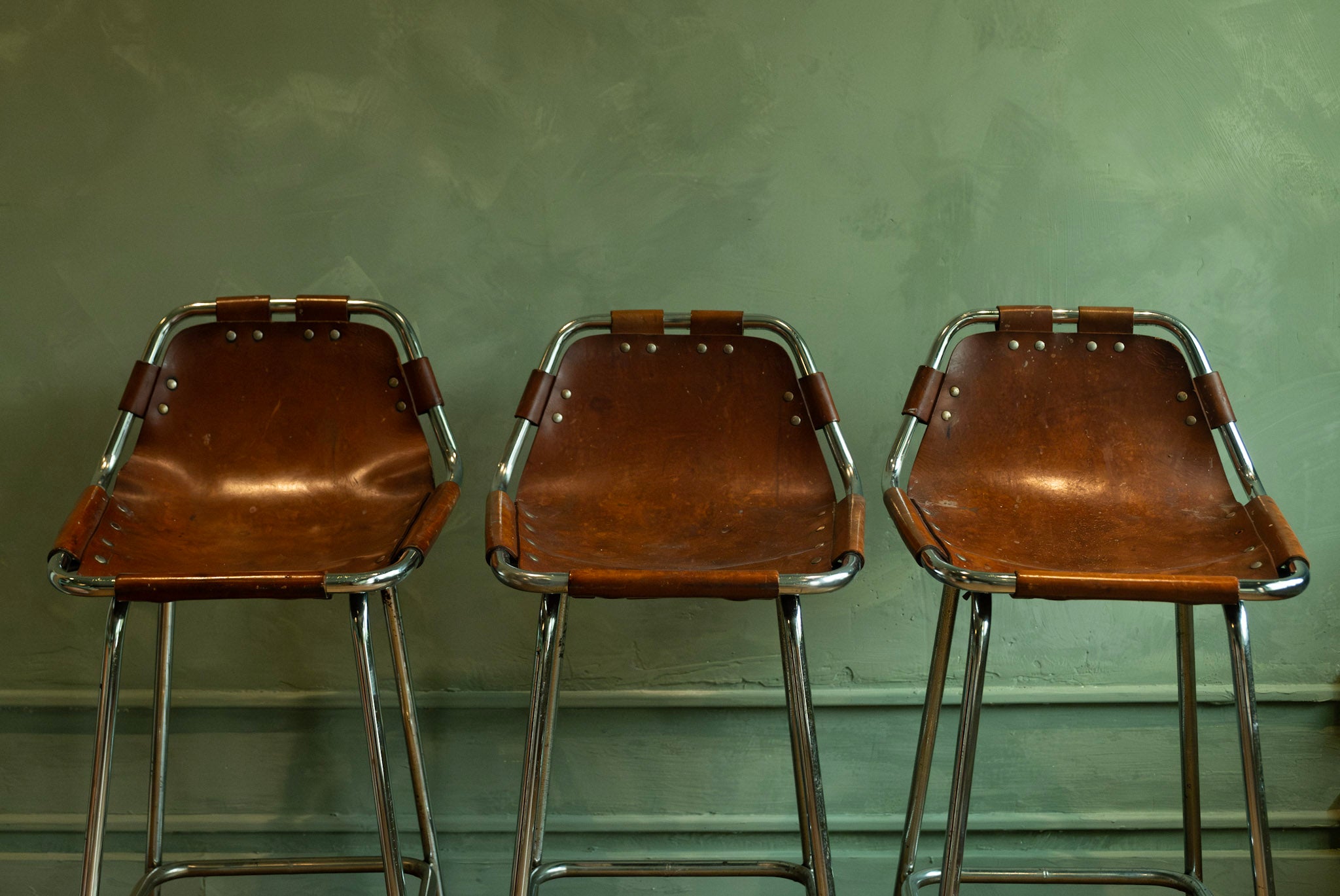 1960s Charlotte Perriand Les Arc Stools, Set of 3