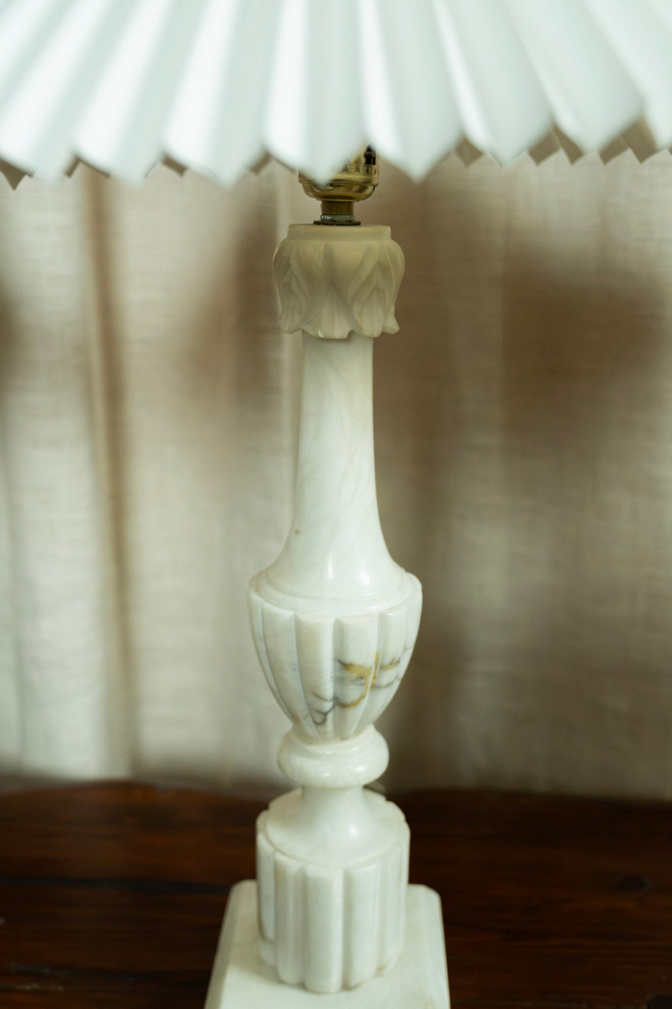 Neoclassical Italian Marble Lamps with Eastern Style New Production Shades