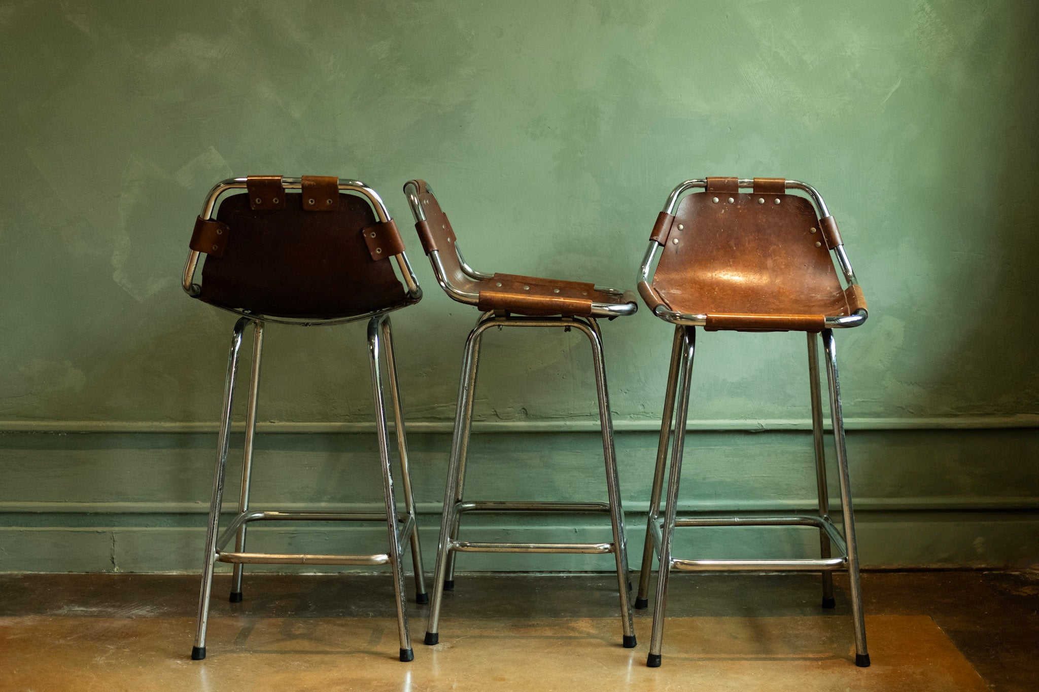 1960s Charlotte Perriand Les Arc Stools, Set of 3