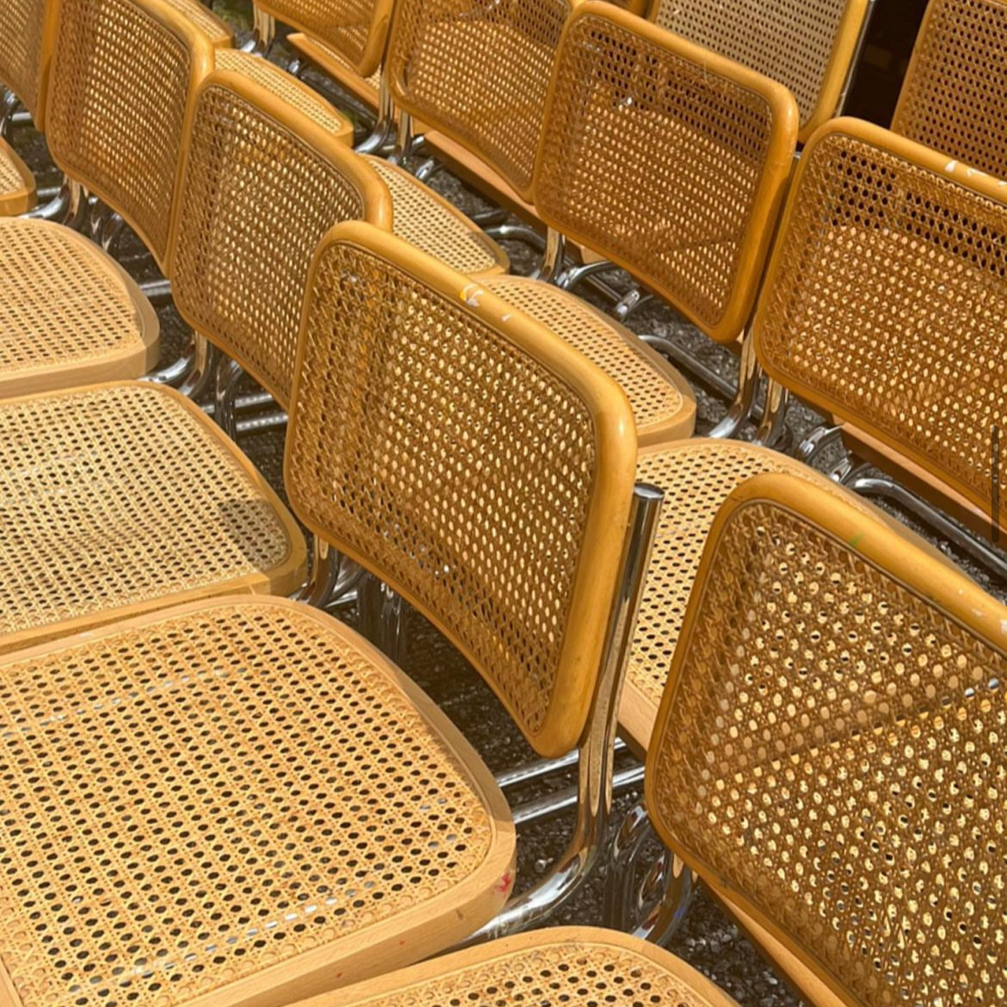 Vintage 1970s Cesca Chairs in the Manner of Marcel Breuer, Made in Italy