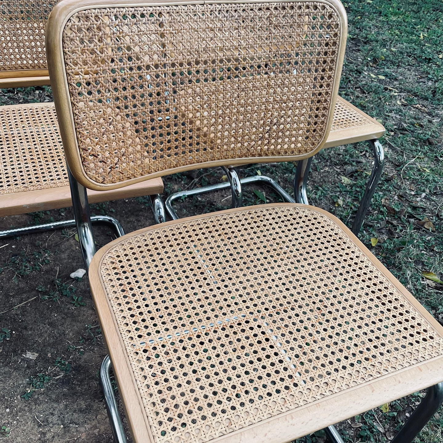 Vintage 1970s Cesca Chairs in the Manner of Marcel Breuer, Made in Italy