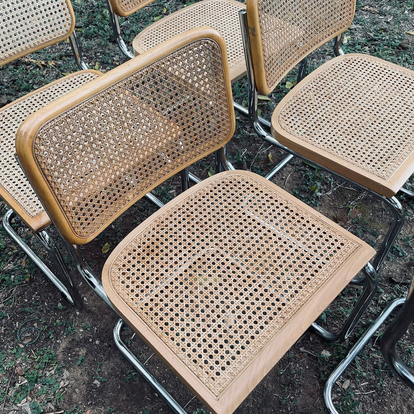 Vintage 1970s Cesca Chairs in the Manner of Marcel Breuer, Made in Italy