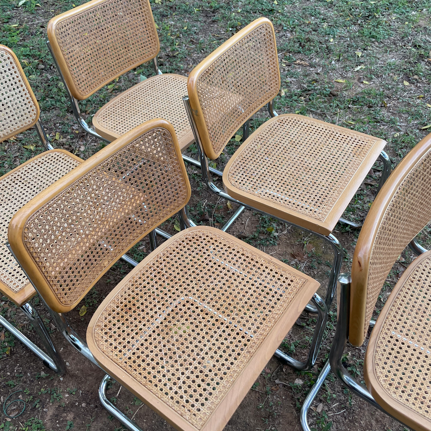 Vintage 1970s Cesca Chairs in the Manner of Marcel Breuer, Made in Italy